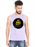 Male Sleeveless T-Shirt | Regular Fit Men | 180 GSM Bio-Washed Cotton Blend | Pre-Shrunk, Double-Stitched | Personalized | Typography | Academia | Education | Graduation | Humorous - front - Lavender - mockup 1