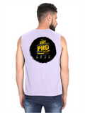Male Sleeveless T-Shirt | Regular Fit Men | 180 GSM Bio-Washed Cotton Blend | Pre-Shrunk, Double-Stitched | Personalized | Typography | Academia | Education | Graduation | Humorous - back - Lavender - mockup 2
