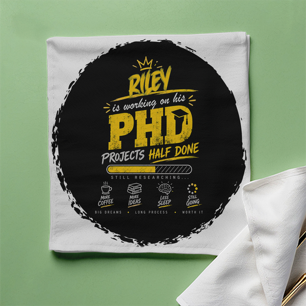 Cloth Napkin | Standard Dining Size | 100% Polyester | Soft, Durable, Hemmed | Unisex | Personalized | Typography | Academia | Education | Graduation | Humorous