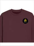 Oversized Sweatshirt | Relaxed Fit Unisex | 90% Cotton 10% Polyester 400 GSM | Pre-Shrunk Drop Shoulder | Unisex | Personalized | Typography | Academia | Education | Graduation | Humorous - left pocket - Maroon - mockup 3