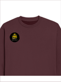 Oversized Sweatshirt | Relaxed Fit Unisex | 90% Cotton 10% Polyester 400 GSM | Pre-Shrunk Drop Shoulder | Unisex | Personalized | Typography | Academia | Education | Graduation | Humorous - right pocket - Maroon - mockup 4