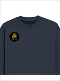 Oversized Sweatshirt | Relaxed Fit Unisex | 90% Cotton 10% Polyester 400 GSM | Pre-Shrunk Drop Shoulder | Unisex | Personalized | Typography | Academia | Education | Graduation | Humorous - right pocket - Navy Blue - mockup 4