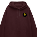 Oversized Hoodie | Relaxed Fit Unisex | 400 GSM Cotton Blend | Pre-Shrunk Warmth & Comfort | Adults | Personalized | Typography | Academia | Education | Graduation | Humorous - left pocket - Maroon - mockup 3