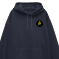 Oversized Hoodie | Relaxed Fit Unisex | 400 GSM Cotton Blend | Pre-Shrunk Warmth & Comfort | Adults | Personalized | Typography | Academia | Education | Graduation | Humorous - left pocket - Navy Blue - mockup 3