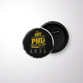 Pin Button Badge | Durable Metal | Glossy Finish | Unisex | Personalized | Typography | Academia | Education | Graduation | Humorous - front - White - mockup 1