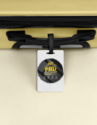 Luggage Tag | Travel Accessory | Acrylic | Durable, Double-Sided, Secure Strap | Unisex | Personalized | Typography | Academia | Education | Graduation | Humorous