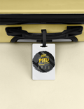 Luggage Tag | Travel Accessory | Acrylic | Durable, Double-Sided, Secure Strap | Unisex | Personalized | Typography | Academia | Education | Graduation | Humorous - back - White - mockup 2