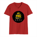 Men's V-Neck T-Shirt | Regular Fit | 180 GSM Bio-Washed Cotton | Durable Double-Stitched Seams | Everyday Wear | Personalized | Typography | Academia | Education | Graduation | Humorous - front - Red - mockup 1