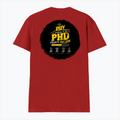 Men's V-Neck T-Shirt | Regular Fit | 180 GSM Bio-Washed Cotton | Durable Double-Stitched Seams | Everyday Wear | Personalized | Typography | Academia | Education | Graduation | Humorous - back - Red - mockup 2