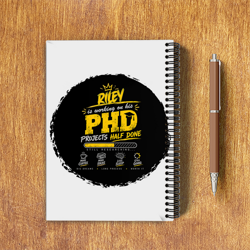 A5 Notepad | 120 Pages, Ruled/Unruled | 70 GSM Natural Shade Paper, 300 GSM Cover | Wire Bound | Everyday Use | Personalized | Typography | Academia | Education | Graduation | Humorous - back - White - mockup 2
