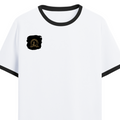 Ringer T-Shirt | Unisex Fit | 100% Cotton | Bio-Washed, Pre-Shrunk, Rib Neck | Adults | Personalized | Typography | Identity | Confident - right pocket - Black White - mockup 4
