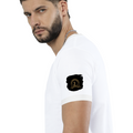 Ringer T-Shirt | Unisex Fit | 100% Cotton | Bio-Washed, Pre-Shrunk, Rib Neck | Adults | Personalized | Typography | Identity | Confident - left sleeve - White Black - mockup 5