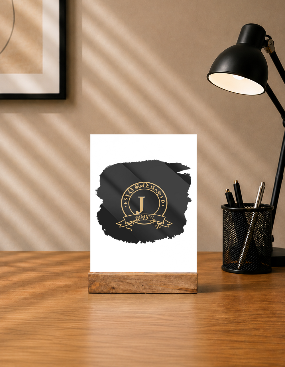 Acrylic Photo Frame with Stand | 5x7 Inch | Acrylic & Wood | UV Printed Tabletop Display | Universal | Personalized | Typography | Identity | Confident - front - mockup 1
