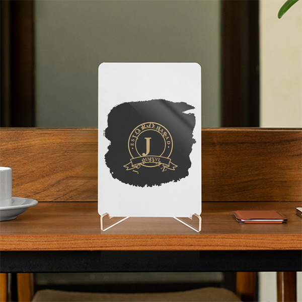 Acrylic Display Stand | 4x6 Inch | Clear Acrylic | Tabletop Display | Unisex | Personalized | Typography | Identity | Confident