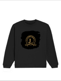 Oversized Sweatshirt | Relaxed Fit Unisex | 90% Cotton 10% Polyester 400 GSM | Pre-Shrunk Drop Shoulder | Unisex | Personalized | Typography | Identity | Confident - front - Black - mockup 1