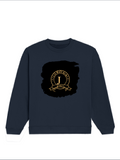 Oversized Sweatshirt | Relaxed Fit Unisex | 90% Cotton 10% Polyester 400 GSM | Pre-Shrunk Drop Shoulder | Unisex | Personalized | Typography | Identity | Confident - front - Navy Blue - mockup 1