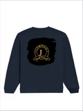 Oversized Sweatshirt | Relaxed Fit Unisex | 90% Cotton 10% Polyester 400 GSM | Pre-Shrunk Drop Shoulder | Unisex | Personalized | Typography | Identity | Confident - back - Navy Blue - mockup 2