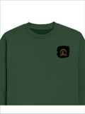 Oversized Sweatshirt | Relaxed Fit Unisex | 90% Cotton 10% Polyester 400 GSM | Pre-Shrunk Drop Shoulder | Unisex | Personalized | Typography | Identity | Confident - left pocket - Bottle Green - mockup 3