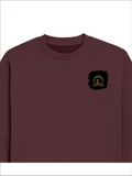 Oversized Sweatshirt | Relaxed Fit Unisex | 90% Cotton 10% Polyester 400 GSM | Pre-Shrunk Drop Shoulder | Unisex | Personalized | Typography | Identity | Confident - left pocket - Maroon - mockup 3