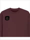 Oversized Sweatshirt | Relaxed Fit Unisex | 90% Cotton 10% Polyester 400 GSM | Pre-Shrunk Drop Shoulder | Unisex | Personalized | Typography | Identity | Confident - right pocket - Maroon - mockup 4