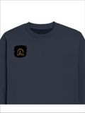 Oversized Sweatshirt | Relaxed Fit Unisex | 90% Cotton 10% Polyester 400 GSM | Pre-Shrunk Drop Shoulder | Unisex | Personalized | Typography | Identity | Confident - right pocket - Navy Blue - mockup 4