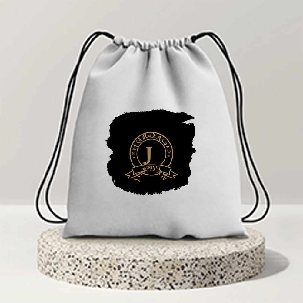 Drawstring Bag | 280 GSM | Durable Cotton | Secure Closure | Unisex | Personalized | Typography | Identity | Confident - front - mockup 1