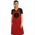 Apron | One Size Adjustable Fit | Cotton Drill Fabric | Two Pockets, Double-Stitched | Unisex Adults | Personalized | Typography | Identity | Confident - front - Red - mockup 1