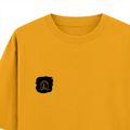 Oversized Classic T-Shirt | Unisex Relaxed Fit | 100% Super-Combed Cotton | Pre-Shrunk, Double-Stitched | Adults | Personalized | Typography | Identity | Confident - left pocket - Golden Yellow - mockup 3