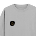 Oversized Classic T-Shirt | Unisex Relaxed Fit | 100% Super-Combed Cotton | Pre-Shrunk, Double-Stitched | Adults | Personalized | Typography | Identity | Confident - left pocket - Grey Melange - mockup 3