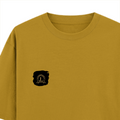 Oversized Classic T-Shirt | Unisex Relaxed Fit | 100% Super-Combed Cotton | Pre-Shrunk, Double-Stitched | Adults | Personalized | Typography | Identity | Confident - left pocket - Mustard Yellow - mockup 3