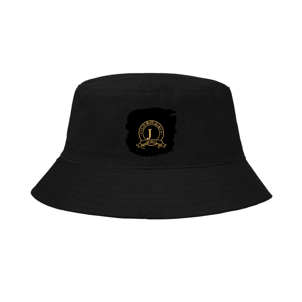Classic Bucket Hat | Unisex Adults | Heavy Cotton | Wide Brim Sun Protection | Comfortable Fit | Personalized | Typography | Identity | Confident - front - Black - mockup 1