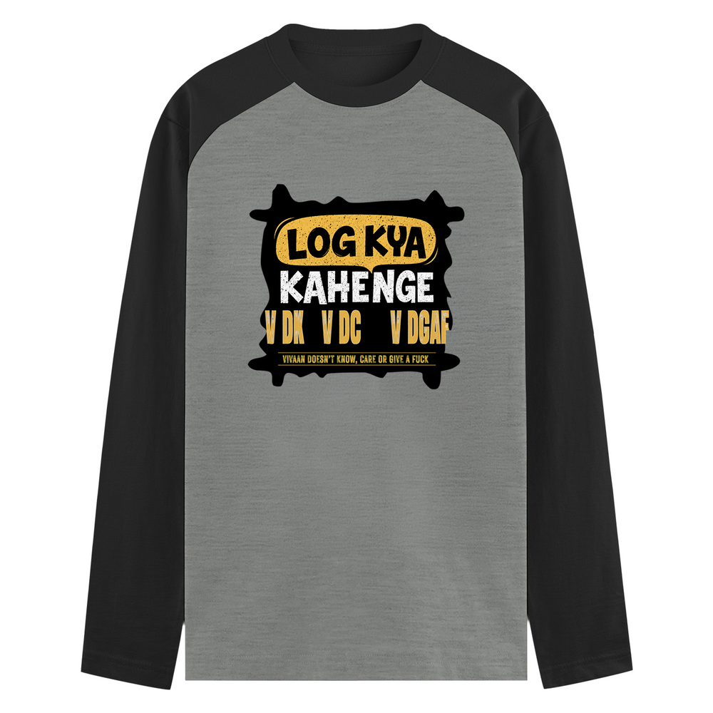 Male Raglan T-Shirt | Men's Regular Fit | 180 GSM Bio-Washed Fabric | Double Stitched, Ribbed Neck | Personalized | Typography | Self-expression | Everyday | Confident - front - mockup 1