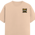 Male Classic Crew T-Shirt | Men's Regular Fit | 180 GSM Bio-Washed Cotton | Pre-Shrunk, Double-Stitched | Personalized | Typography | Self-expression | Everyday | Confident - left pocket - Peach - mockup 3
