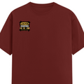 Male Classic Crew T-Shirt | Men's Regular Fit | 180 GSM Bio-Washed Cotton | Pre-Shrunk, Double-Stitched | Personalized | Typography | Self-expression | Everyday | Confident - right pocket - Brick Red - mockup 4