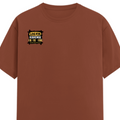 Male Classic Crew T-Shirt | Men's Regular Fit | 180 GSM Bio-Washed Cotton | Pre-Shrunk, Double-Stitched | Personalized | Typography | Self-expression | Everyday | Confident - right pocket - Copper - mockup 4