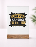 Acrylic Photo Frame with Stand | 5x7 Inch | Acrylic & Wood | UV Printed Tabletop Display | Universal | Personalized | Typography | Self-expression | Everyday | Confident - front_1 - mockup 2