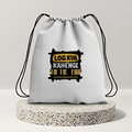 Drawstring Bag | 280 GSM | Durable Cotton | Secure Closure | Unisex | Personalized | Typography | Self-expression | Everyday | Confident - back - mockup 2