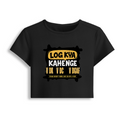 Female Baby Tee | Cropped Fit | Cotton Spandex Blend | Stretchy & Breathable | Women | Personalized | Typography | Self-expression | Everyday | Confident - front - Black - mockup 1