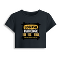 Female Baby Tee | Cropped Fit | Cotton Spandex Blend | Stretchy & Breathable | Women | Personalized | Typography | Self-expression | Everyday | Confident - front - Navy Blue - mockup 1