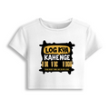 Female Baby Tee | Cropped Fit | Cotton Spandex Blend | Stretchy & Breathable | Women | Personalized | Typography | Self-expression | Everyday | Confident - front - White - mockup 1