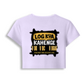 Female Baby Tee | Cropped Fit | Cotton Spandex Blend | Stretchy & Breathable | Women | Personalized | Typography | Self-expression | Everyday | Confident - back - Lavender - mockup 2