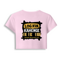 Female Baby Tee | Cropped Fit | Cotton Spandex Blend | Stretchy & Breathable | Women | Personalized | Typography | Self-expression | Everyday | Confident - back - Light Baby Pink - mockup 2