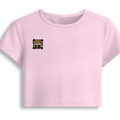 Female Baby Tee | Cropped Fit | Cotton Spandex Blend | Stretchy & Breathable | Women | Personalized | Typography | Self-expression | Everyday | Confident - right pocket - Light Baby Pink - mockup 4