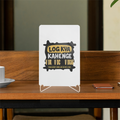 Acrylic Display Stand | 4x6 Inch | Clear Acrylic | Tabletop Display | Unisex | Personalized | Typography | Self-expression | Everyday | Confident - front - White - mockup 1