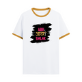 Ringer T-Shirt | Unisex Fit | 100% Cotton | Bio-Washed, Pre-Shrunk, Rib Neck | Adults | Personalized | Typography | Self-expression | Everyday | Empowering | Desi Swag Unfiltered - front - Mustard yellow off white - mockup 1