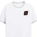 Ringer T-Shirt | Unisex Fit | 100% Cotton | Bio-Washed, Pre-Shrunk, Rib Neck | Adults | Personalized | Typography | Self-expression | Everyday | Empowering | Desi Swag Unfiltered - left pocket - White Black - mockup 3