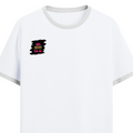 Ringer T-Shirt | Unisex Fit | 100% Cotton | Bio-Washed, Pre-Shrunk, Rib Neck | Adults | Personalized | Typography | Self-expression | Everyday | Empowering | Desi Swag Unfiltered - right pocket - White Black - mockup 4