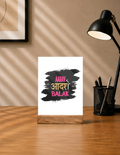 Acrylic Photo Frame with Stand | 5x7 Inch | Acrylic & Wood | UV Printed Tabletop Display | Universal | Personalized | Typography | Self-expression | Everyday | Empowering | Desi Swag Unfiltered - front - mockup 1