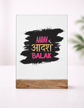 Acrylic Photo Frame with Stand | 5x7 Inch | Acrylic & Wood | UV Printed Tabletop Display | Universal | Personalized | Typography | Self-expression | Everyday | Empowering | Desi Swag Unfiltered - front_1 - mockup 2