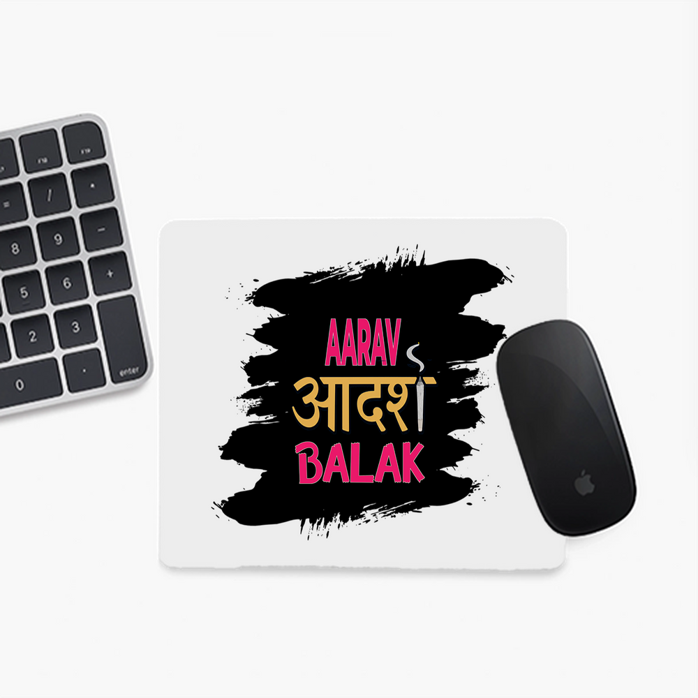 Mouse Pad | Standard Desk Size | Durable Fabric & Rubber | Skid-Proof Base, Smooth Surface, Fade-Proof | Unisex | Personalized | Typography | Self-expression | Everyday | Empowering | Desi Swag Unfiltered - front - Square - White - mockup 1